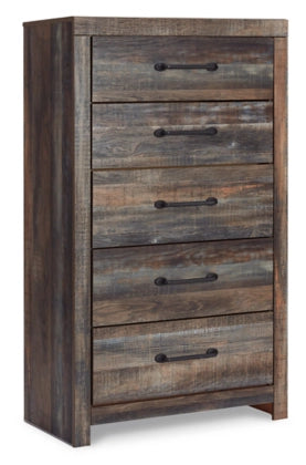 Drystan Queen Panel Bed with Mirrored Dresser, Chest and Nightstand
