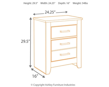 Brinxton Two Drawer Night Stand