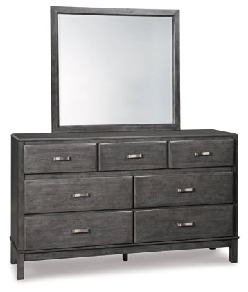 Caitbrook Queen Storage Bed with 8 Storage Drawers with Mirrored Dresser, Chest and Nightstand