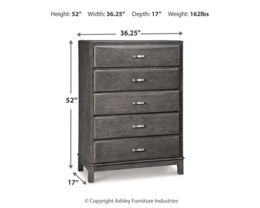 Caitbrook Queen Storage Bed with 8 Storage Drawers with Mirrored Dresser, Chest and Nightstand