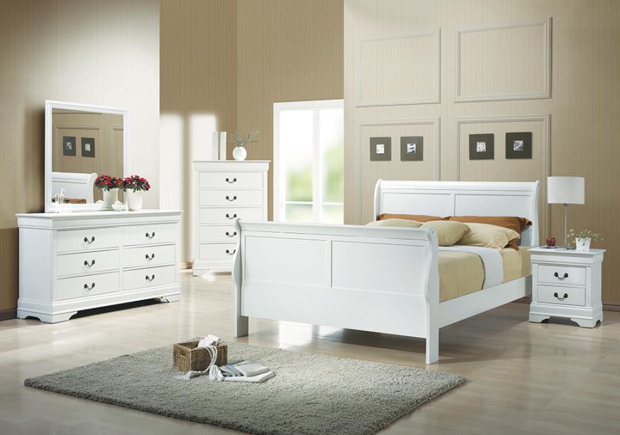 Q 5PC Louis Philippe Bedroom Set with Sleigh Headboard