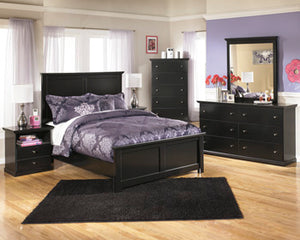 Maribel Queen Bed with Mirrored, Dresser and Nightstand