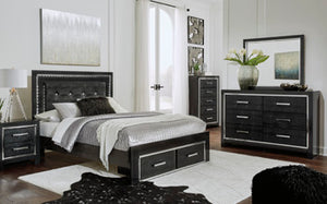 Kaydell Queen Bed with Mirrored, Dresser and Nightstand