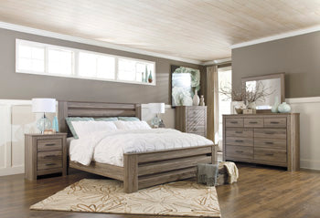 Zelen Queen Bed with Mirrored, Dresser and Nightstand
