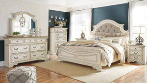 Realyn Queen Bed with Mirrored, Dresser and Nightstand