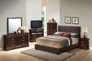 5pc Package: Queen Bed, Chest, Dresser, Mirror, & ONE Night Stand